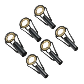 PATIKIL 4..2-5.5 mm Fishing Rod Tip Repair Kit 6 Pieces Stainless Steel Stake Ring Guide Replacement for Saltwater Freshwater Fishing Golden
