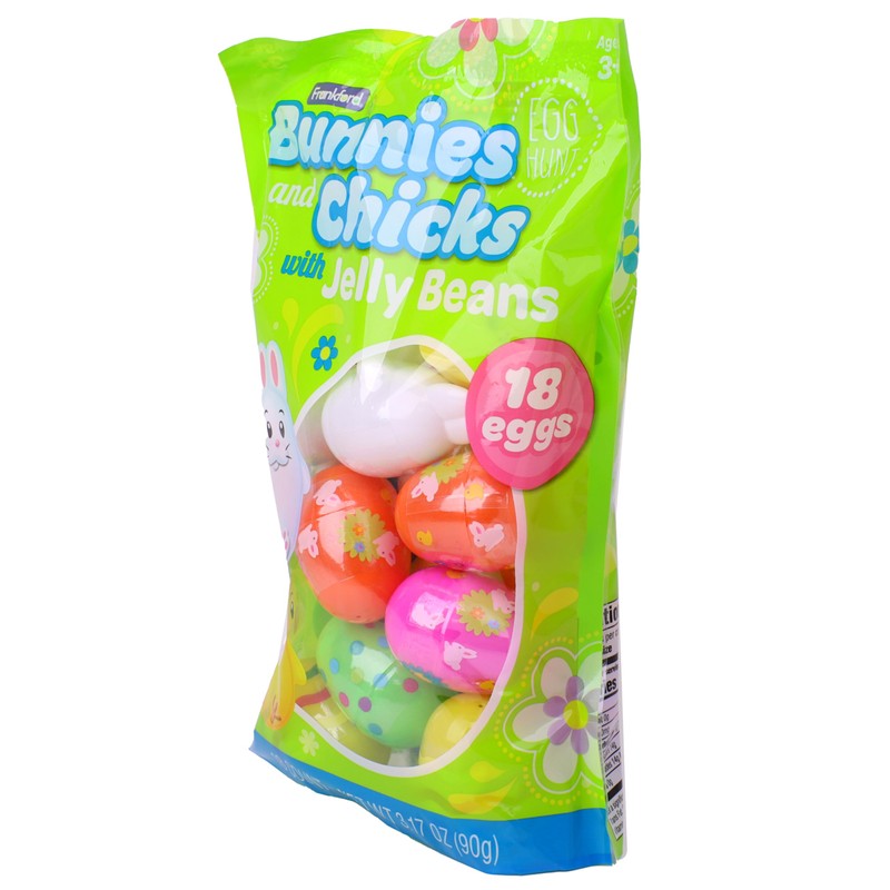 Frankford 18 Count Prefilled Plastic Eggs with Candy Jelly Beans-