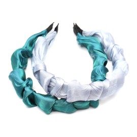 QinGoo Satin Feel Green Headband Women Headband Hair Accessories Headdress Elegant Girls Hair Accessory 1 Piece (Peacock Green)