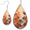 the fun things Autumn Leaves Siamese Cat Earrings Teardrop NO