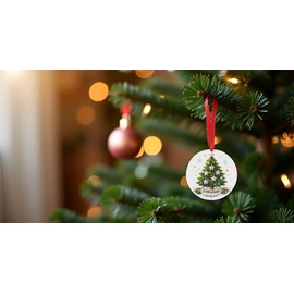 Christmas Ornament 2025 – Baby First Christmas Ornament – Parents with Kids Gift –Round Christmas Tree Decoration Keepsake (Family of Five)