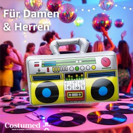 Inflatable Ghetto Blaster Approx. 45 x 42 cm - 80s 90s Fancy Dress & Carnival - Outfit Party Accessories Costume - Bad Taste Assi Retro - Hip Hop Radio Walkman