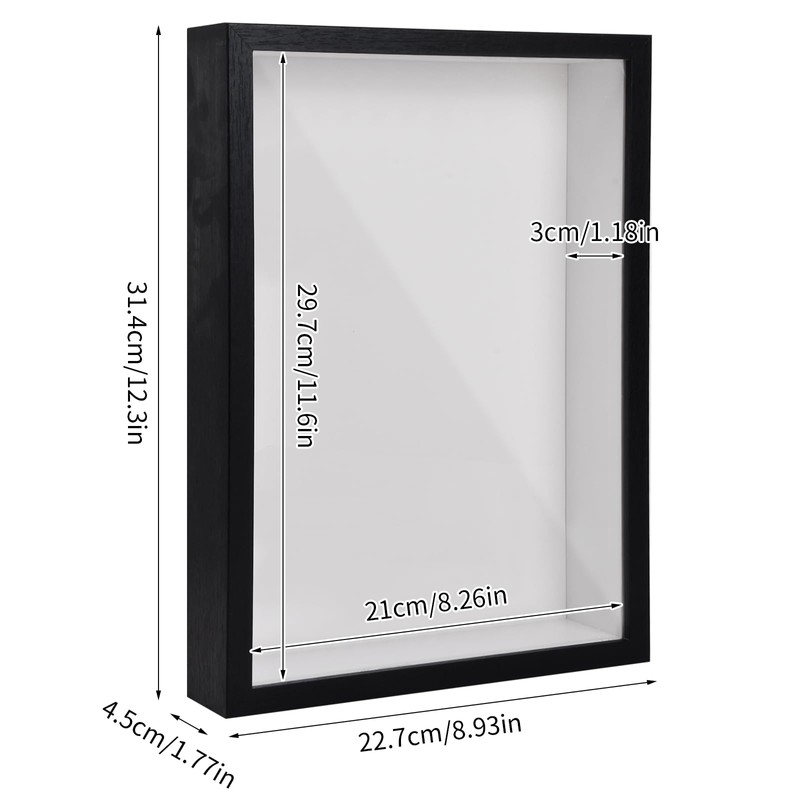 3D Shadow Box A4, 22.7x31.4 cm Deep Box Photo Frame