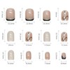 24PCS Full Cover Reusable False Nails Kits, Press on Nail