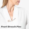 Ymapinc 4Pcs Gold Pearl Brooch Pins for Women, Large Safety