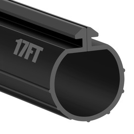 MYFAMIREA 17FT Garage Door Seals Bottom Rubber for Clopay Weather Stripping EPDM Weatherproofing Garage Door Bottom Seal Strip Replacement Kit for Single Slot, Flexible and Easy to Install, Black