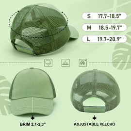 WATAME Summer Toddler Baseball Cap Adjustable Kids Trucker Hat Mesh Baseball Caps for Baby Boys Girls Sun Hat (CA/US, Age, 1 Year, 3 Years, Green)