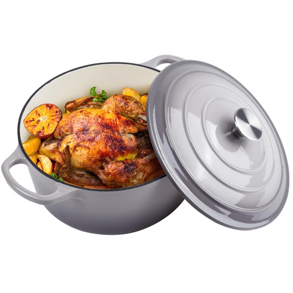 6 Quart Dutch Oven Enameled Cast Iron with Lid -