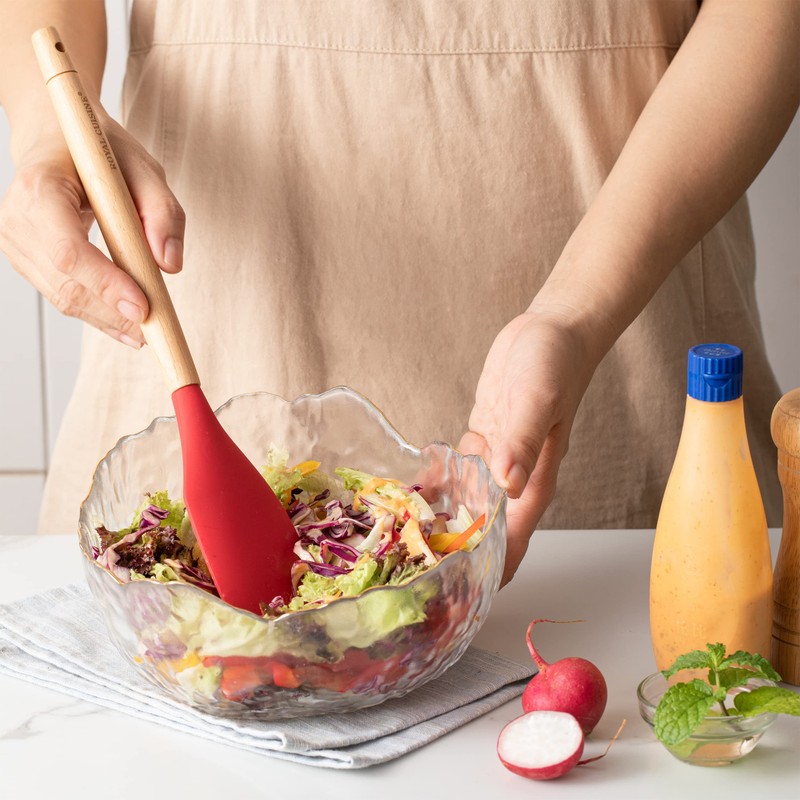 Royal Cuisine 3 pcs Silicon Kitchen Set Red, Silicon Tongs,