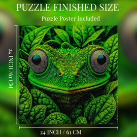 Bgraamiens 1000 Piece Frog Camouflage Wild Animal Puzzle, Expert Level, Square, Naturalistic Style, Cardboard Material, 24x24 inches / 61x61 cm, 14 - Adult