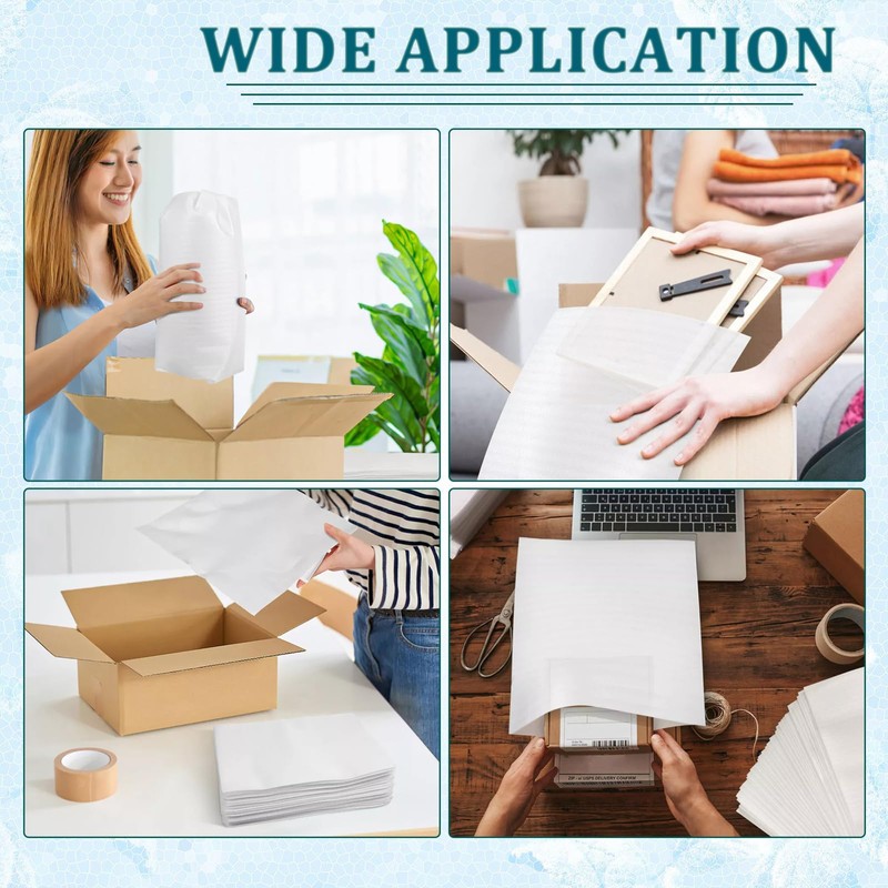 50 Pack Foam Pouches 8x8 inch, Cushion Foam Pouches for