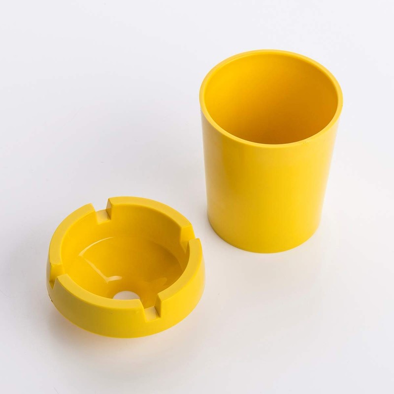 LST 5x Ashtray Storm Ashtray Smokeless Drink Holder Yellow Plastic