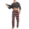 Vlazom Men's Pajamas Set Long Sleeves Soft Pj Top and