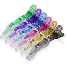 Alligator Clip, Dakar, Men's Salon Hair Clip, Hairdresser, Professional, Home Haircut, Dragon Clip, Hair Styling, Hairpin, Barber, Set of 6, Transparent 6 Colors