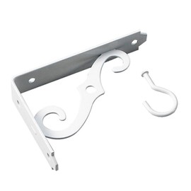 Richelieu Hardwear 493W05R Onward 5 in. (127 mm) Outdoor Ornamental Planter Hanger and Shelf Support Bracket with Swivel Hook, White Finish