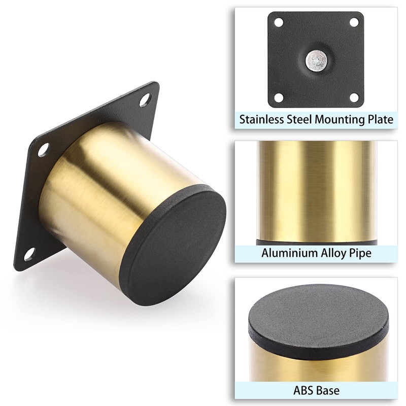 BTSKY 4Pcs 2 Inch Stainless Steel Furniture Legs Feets -