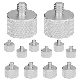 5 CORE 5/8" Female to 3/8" Male Mic Stand Adapter, 12 Pack, Aluminum, Silver, Modern Style