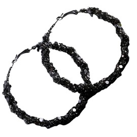 FRCOLOR 1 Pair Large Hoop Earrings for Women Geometric Fashion Jewelry Lightweight and Comfortable Dangling Earrings for Various Occasions Statement Accessory