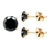 Gold 5MM 5A Medical Steel Stunning Black Obsidian Hypoallergenic Quartz