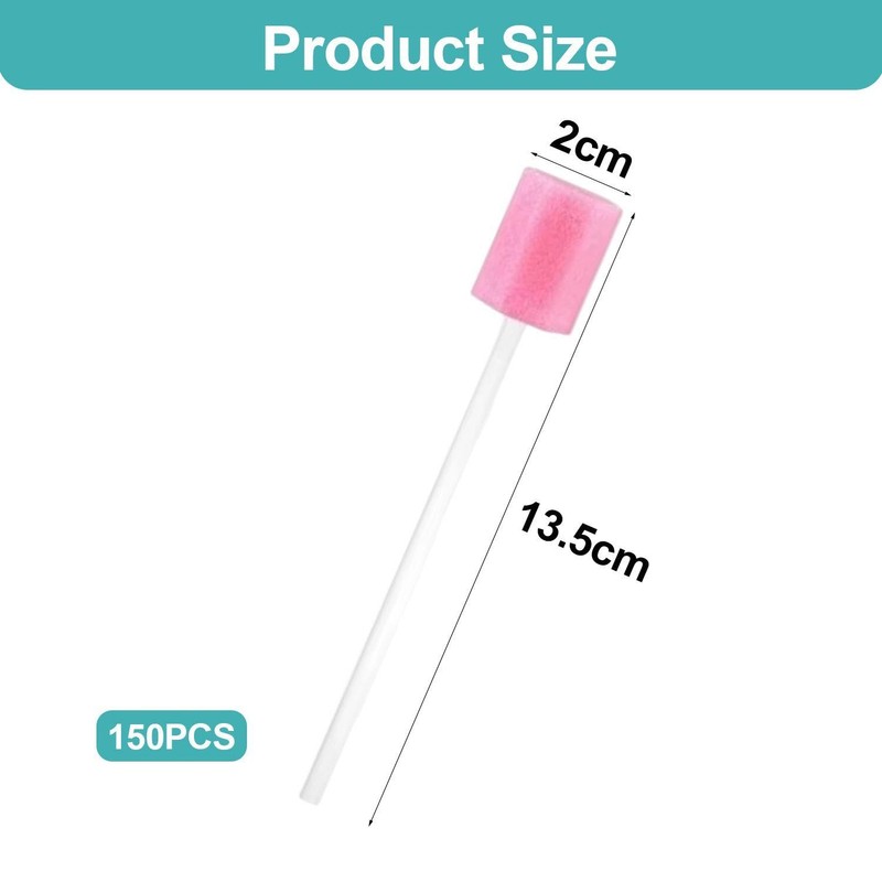 Pack of 150 Sponge Sticks, Oral Care Sponge Sticks, Cleaning