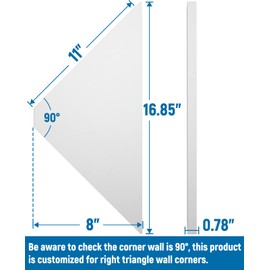 LEOPO 6 Pack Corner Mounting Shelf, Heavy Duty Corner Floating Shelves, Easy to Install Metal Corner Shelves, White