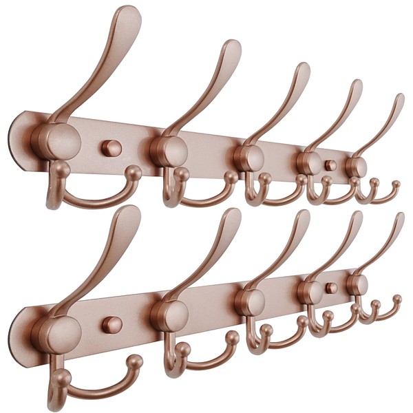 Dseap Coat Rack Wall Mounted - 5 Tri Hooks, Heavy