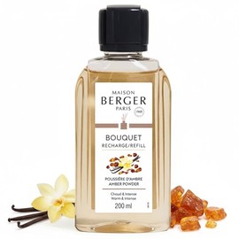 Maison Berger Amber Powder Fragrance Refill – 200mL (6.76 Fluid Ounces) Scented Oil for Reed and Ceramic Diffusers Warm Spiced Aroma with Amber and Vanilla – French Elegance for Refined Interiors
