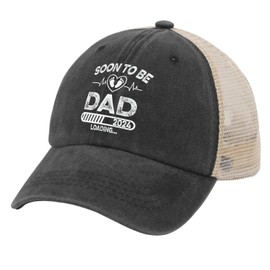 Soon to BE DAD 2024 Loading Caps Happy Dad Hat AllBlack Sun Hat Men Gifts for Girlfriends Golf Hats