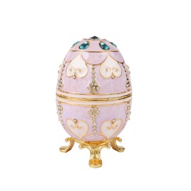 QIFU Hand Painted Easter Egg Style Enamel Trinket Box, Jewelry Storage Box(QF5842)