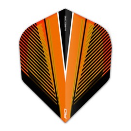 RED DRAGON Hardcore Radical Orange V Extra Thick Standard Dart Flights - 4 sets Per Pack (12 Dart Flights in total)