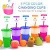 WenYa Cold Drink Colour Changing Cups for Kids, 5 Pack