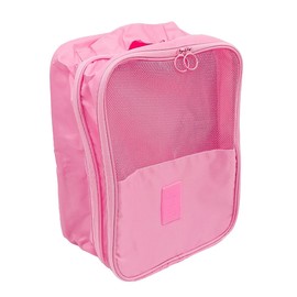 ZONAHAH Travel Shoe Bag 3 Layers Shoe Storage Bag Portable Shoe Bag Shoes Organizer Zippered Shoe Bag for Travel Storage Shoe Pouch with Top Handle Pink