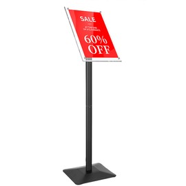 DISPLAYSWORKER Heavy Duty Pedestal Sign holder floor Stand,sign stand poster stand ,Acrylic Frame Standing Floor for 11 x 17 inch,Black (black, acrylic frame 11-x-17-inch)