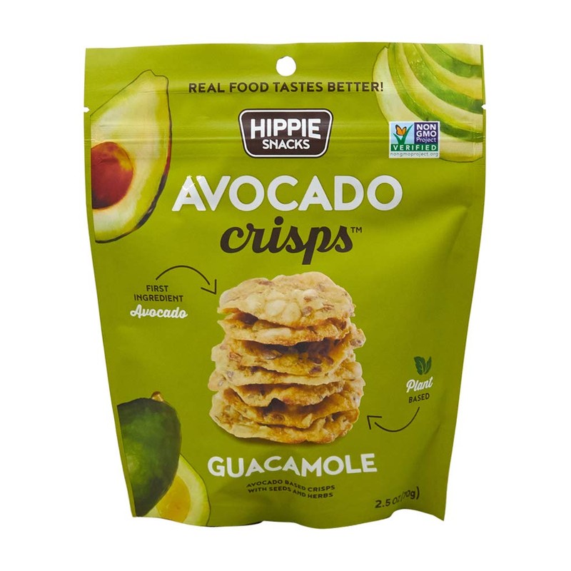 Hippie Snacks, Avocado Crisps, Guacamole, 2.5oz