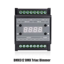 DMX LED Triac Dimmer Control Unit, 3 Channels, 220 V, Dimmable Transformer with DMX Signal