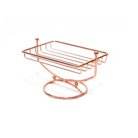 ARFUKA Soap Dish Stainless Steel Soap Basket Soap Saver Soap Sponges Scrubber Holder for Bathroom & Kitchen Rose Gold