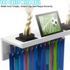 WRONWA Medal Hanger Display with Shelf, Wall Mounted Bamboo Trophy