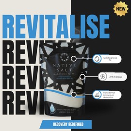 NɅTIVE SɅLT Native Salt: Pure Magnesium Bath Flakes, Infused with Shea Oil, Natural Source of Magnesium, Mineral Bath Flakes, Magnesium Recovery, Vegan & Palm-Oil Free, 1kg