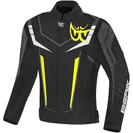 Berik Radic Evo Plus Waterproof Motorcycle Textile Jacket, Black/White/Yellow/Grey, 56, Black/White/Yellow/Grey