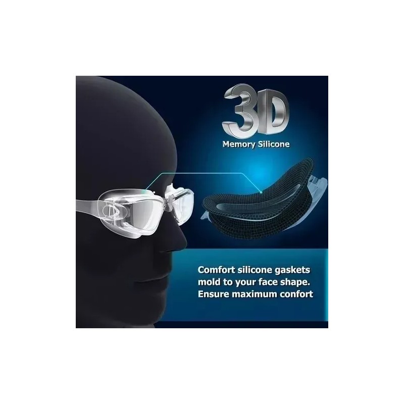 Dolores Gafas Natación Con Caja, Antivaho Goggles+clip Nariz+tapones
