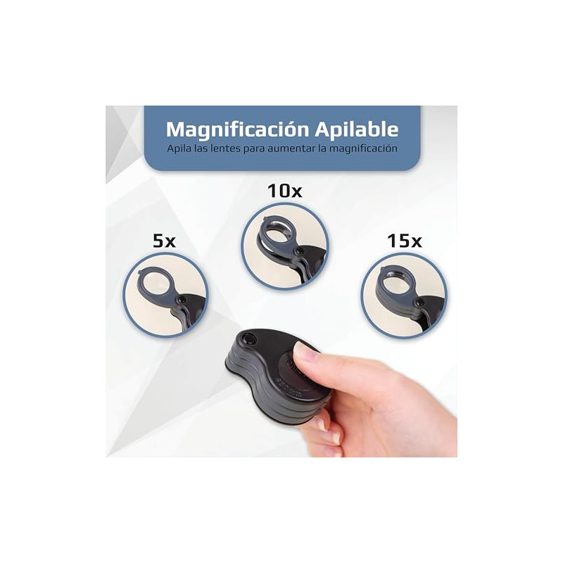 Carson TriView 3X/5.5X/8.5X lupas Plegables con Funda integrada (TV-15)