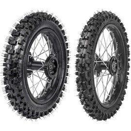 TITIDU Wheels Front 60/100-14 Rear 80/100-12 Tire Rim for Dirt Bike/Pit Bike 14" / 12",Front Rear Wheel Kit For 50CC 70CC 90CC Off-Road Pit Bikes