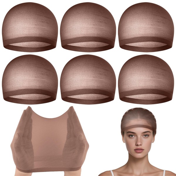 PLULON 6 Pcs Wig Cap for Women, Mesh Stocking Wig