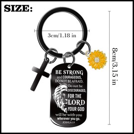 YTEWFGL Christian Gifts Women Baptism Keyring - 1 Pc Bible Verse Cross Keychain Inspirational Religious Communion Christian Christmas Easter Graduation Gift for Girls Men