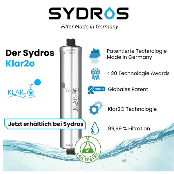 Klar2O Water Filter - Filters up to 99.99% Microplastic, Nanoplastics