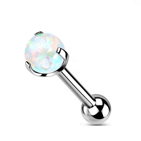 Paula & Fritz® Silver Opal 4mm Titanium ium Grade 23