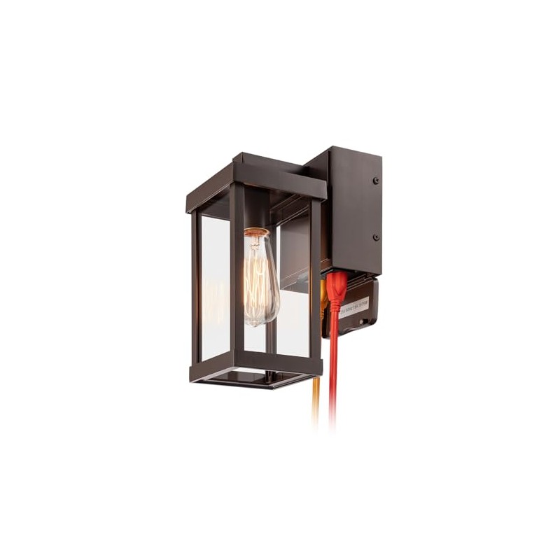 mirrea 11" Classic Outdoor Wall Sconce with Built-in GFCI Outlet