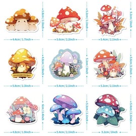 Unbranded 10pcs Cute Mushroom Cartoon Stickers- Scrapbook, Journal, DIY Crafts & Cards