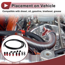 HEROFFIX AN6 Fuel Line Kit 15.09ft Vacuum Hose Automotive Fuel Hose with Adapter Pipe Clamp 1 Set