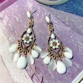 Fashion Jewelry Korean Style Vintage Water Drop Long Tassel Dangle Earrings